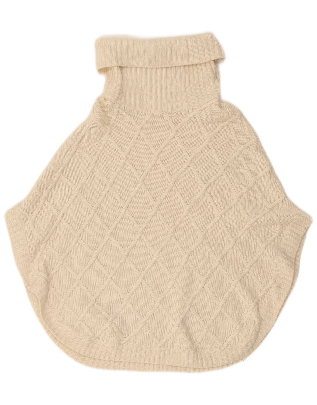 Damski sweter ponczo Massimo Dutti z wywijanym dekoltem, UK 18 XL, biały
