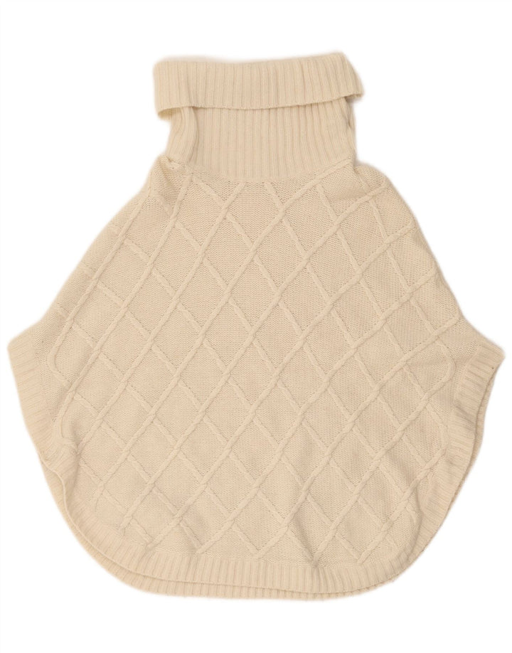 Damski sweter ponczo Massimo Dutti z wywijanym dekoltem, UK 18 XL, biały