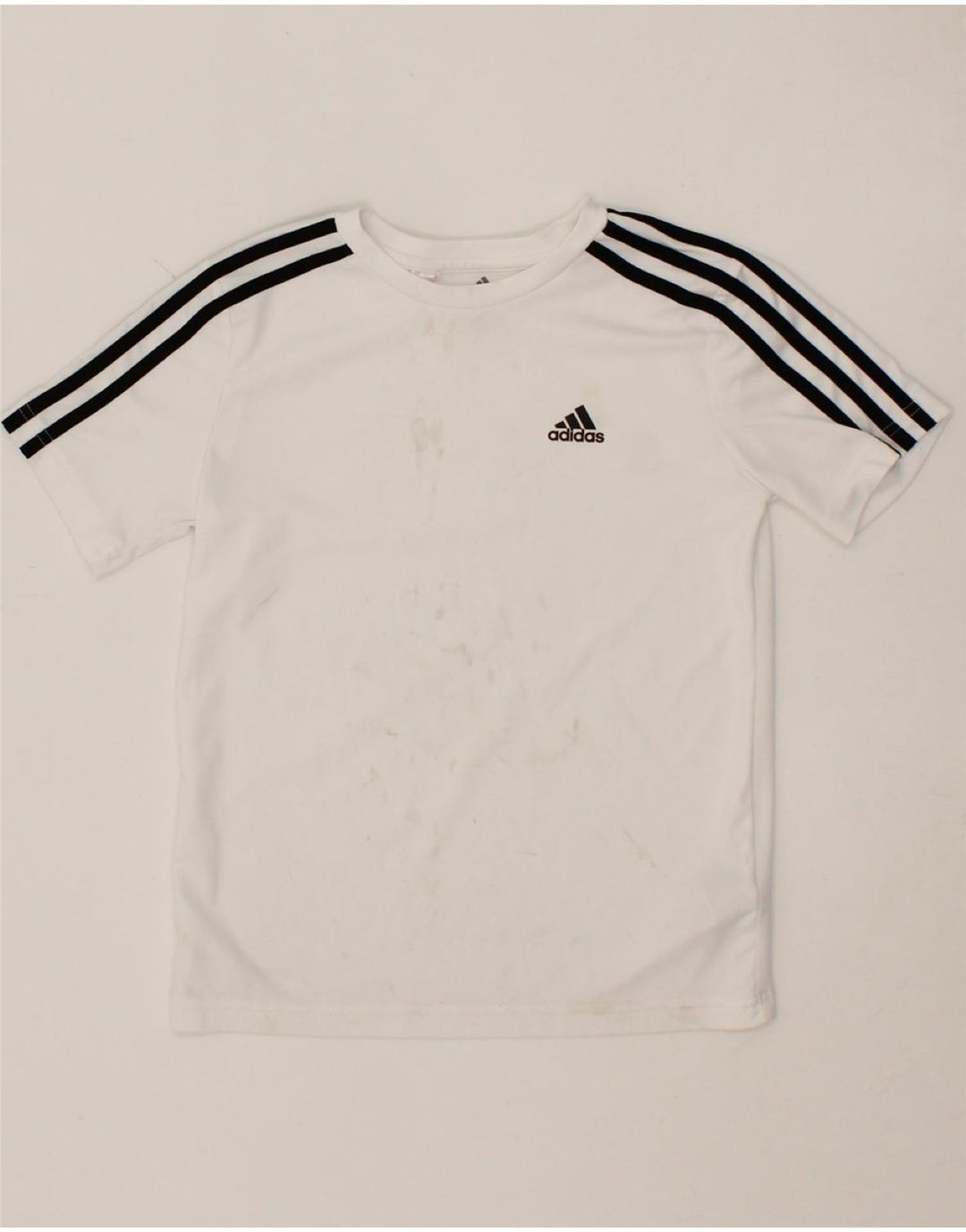ADIDAS Boys Aeroready T-Shirt Top 9-10 Years White Polyester Vintage Adidas and Second-Hand Adidas from Messina Hembry 