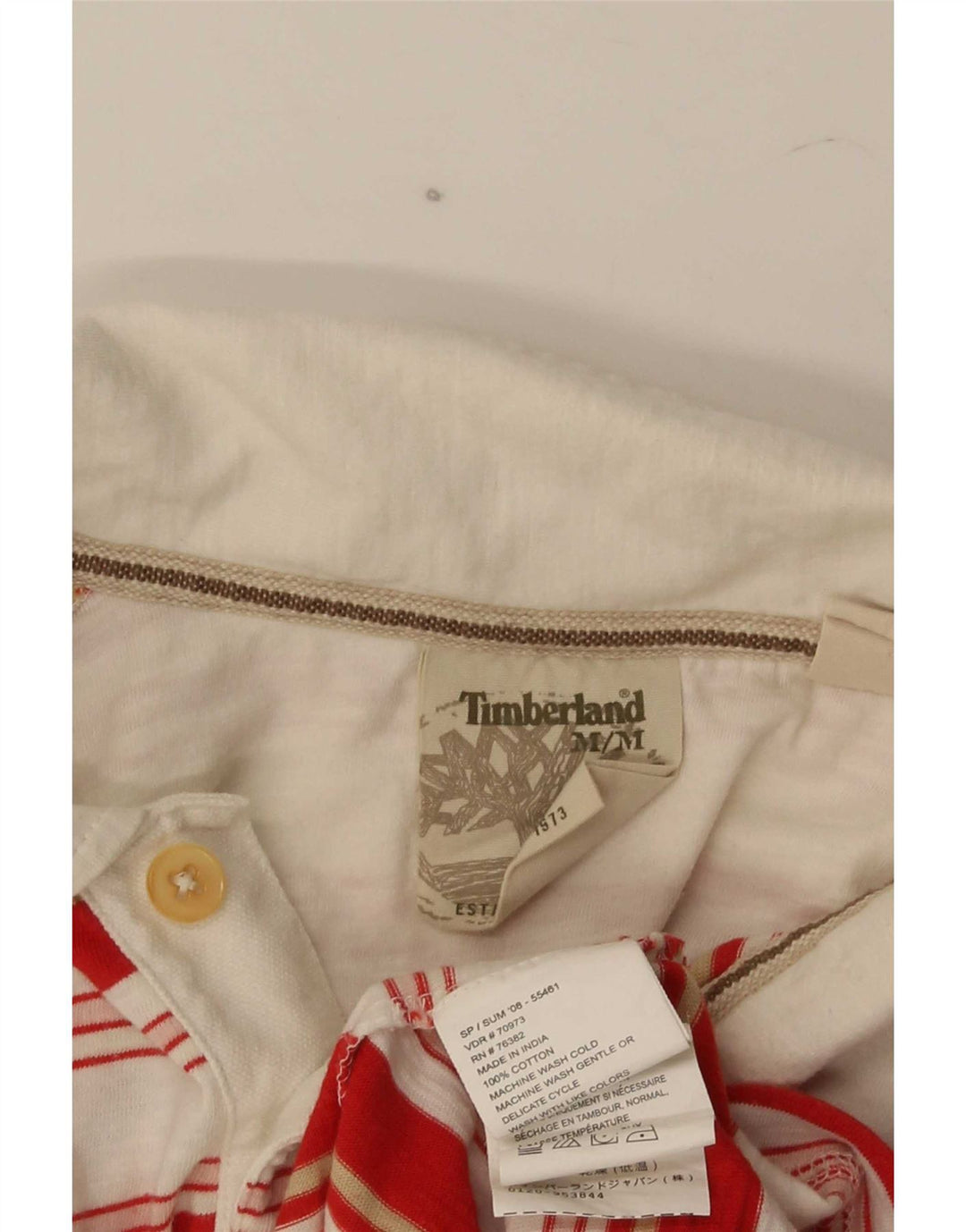 Męska koszulka polo Timberland, bawełniana w średnie czerwone paski
