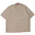 Koszula męska z krótkim rękawem Wrangler 2XL, beżowa, bawełniana