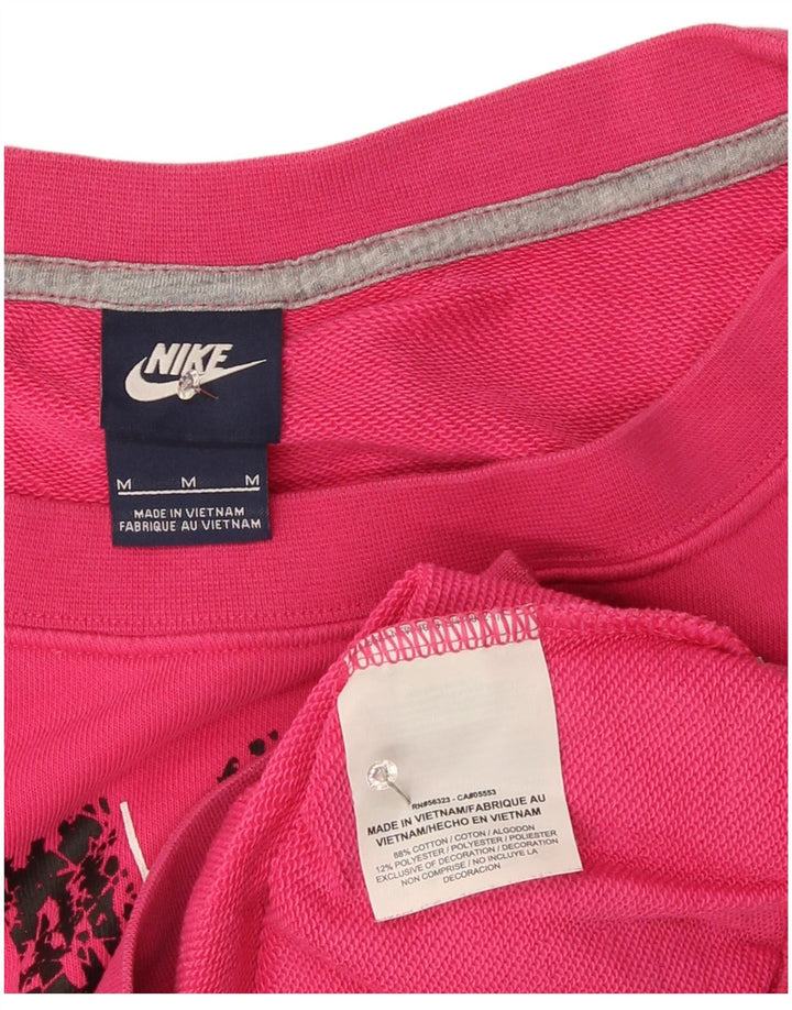 Damska bluza z grafiką Nike, UK 12, średnia różowa bawełna