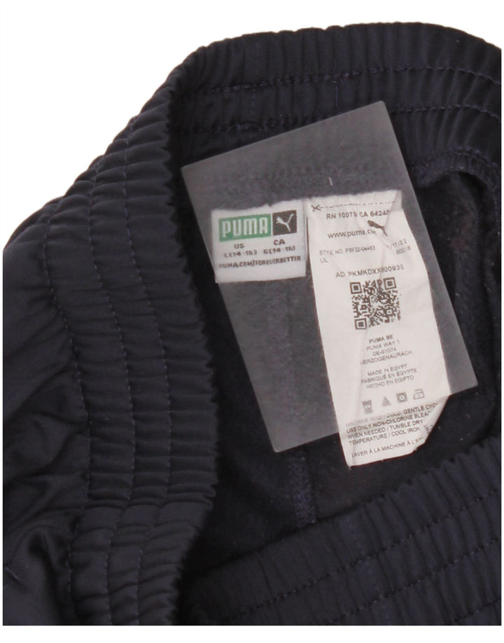 Chłopięce spodnie dresowe PUMA z grafiką, 13-14 lat, duże, granatowe