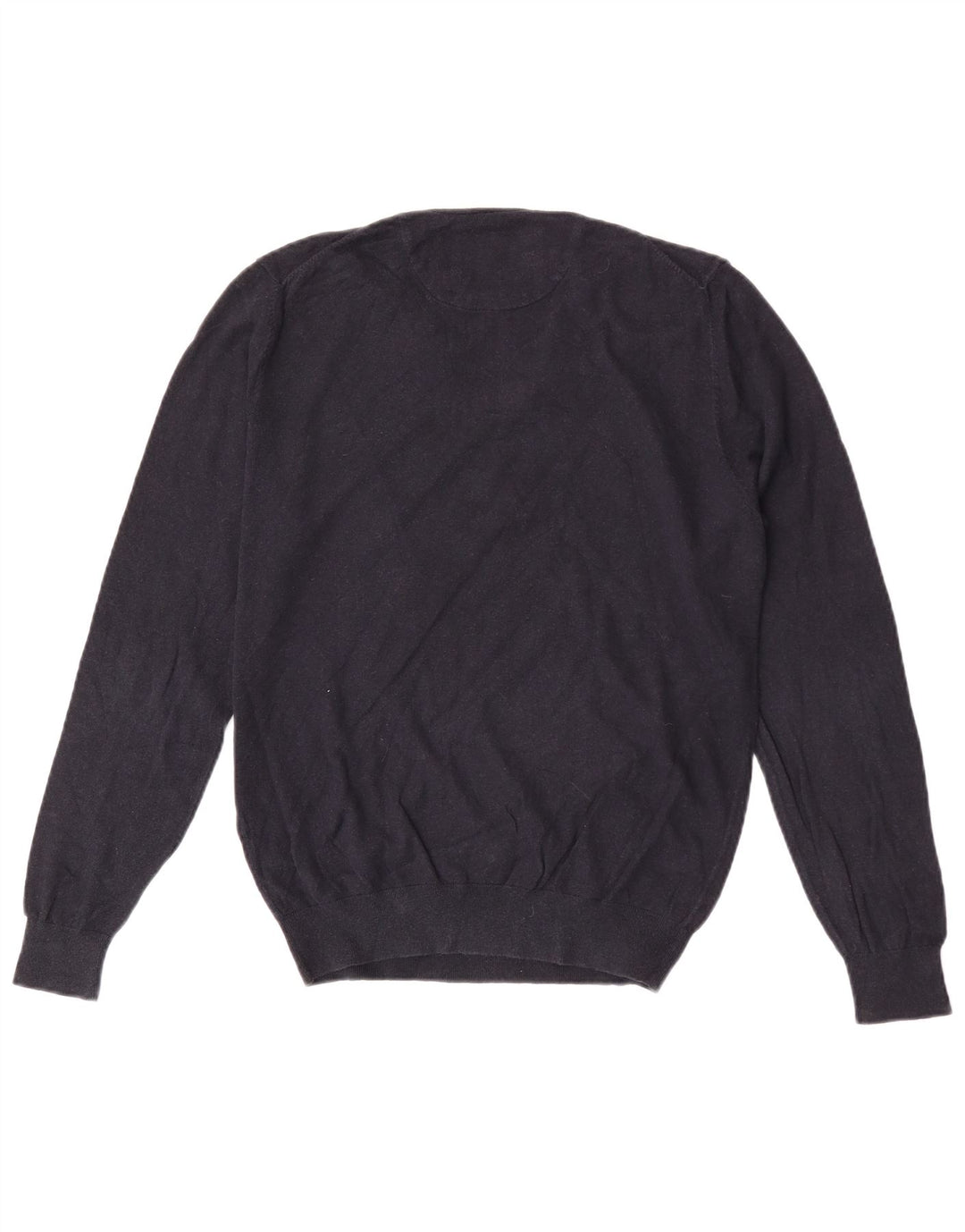 Męski sweter Massimo Dutti z dekoltem w kształcie litery V, średni granatowy, bawełniany