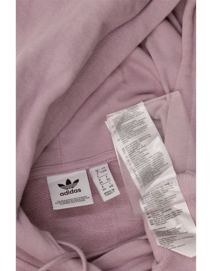 Damski sweter oversize z kapturem ADIDAS, UK 8, mały, fioletowy, bawełniany