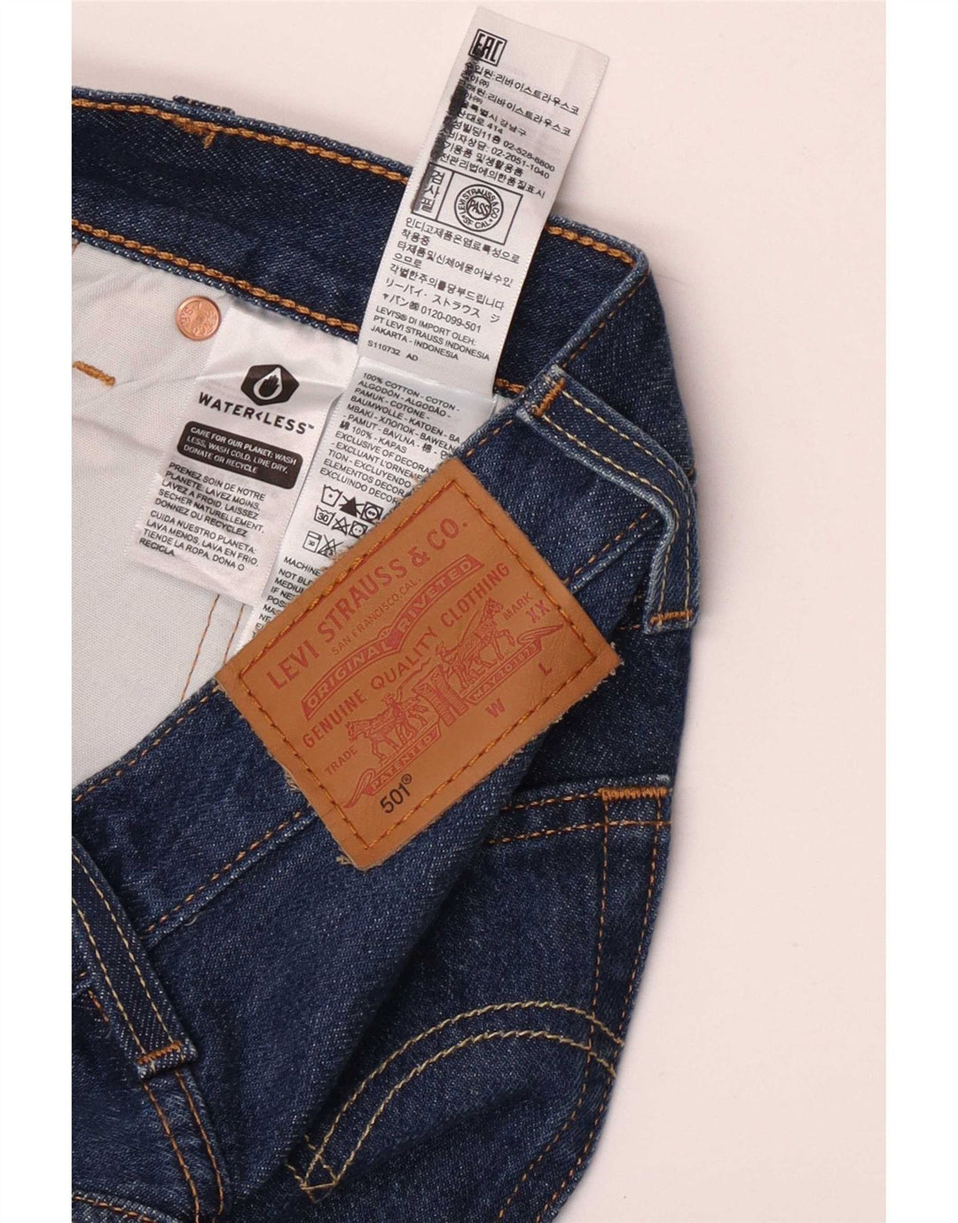 Damskie dżinsy Levi's 501 Straight W23 L32 Niebieskie bawełniane