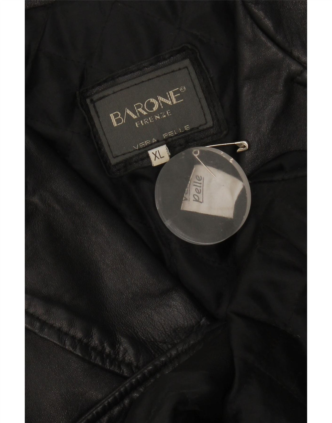 Damski płaszcz skórzany Barone UK 18 XL, czarna skóra
