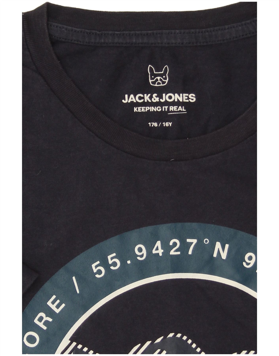 T-shirt chłopięcy Jack & Jones Core Graphic, 15-16 lat, granatowy
