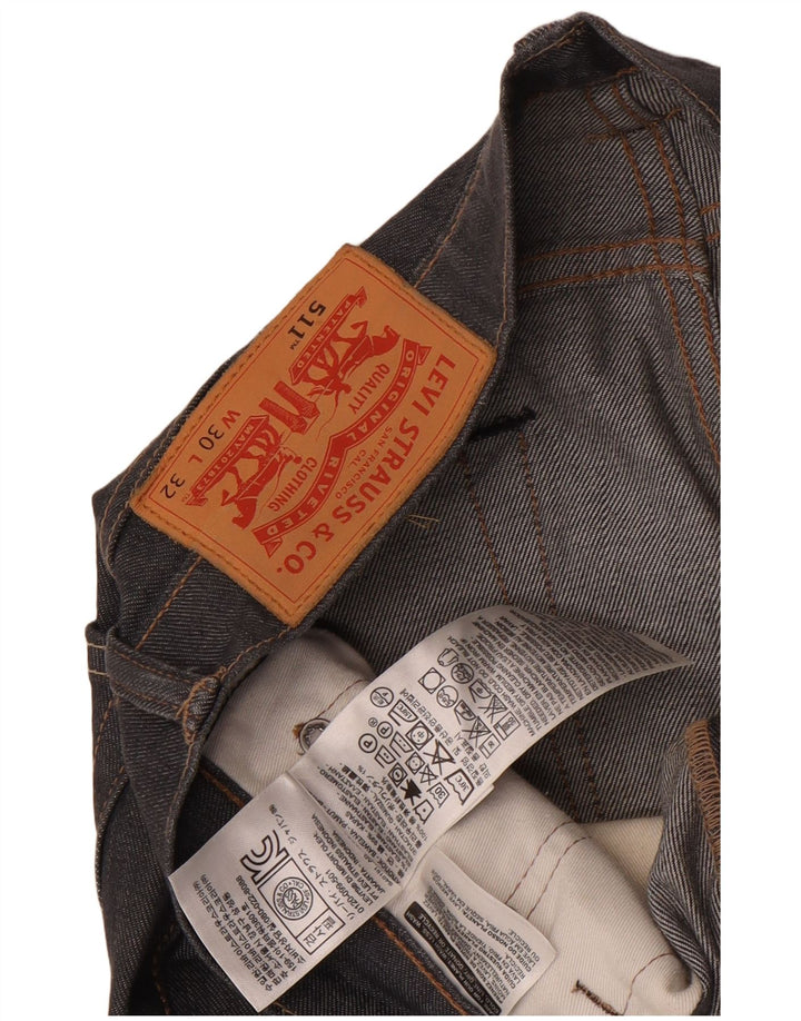 Męskie jeansy Levi's 511 Slim W30 L32 Szara bawełna