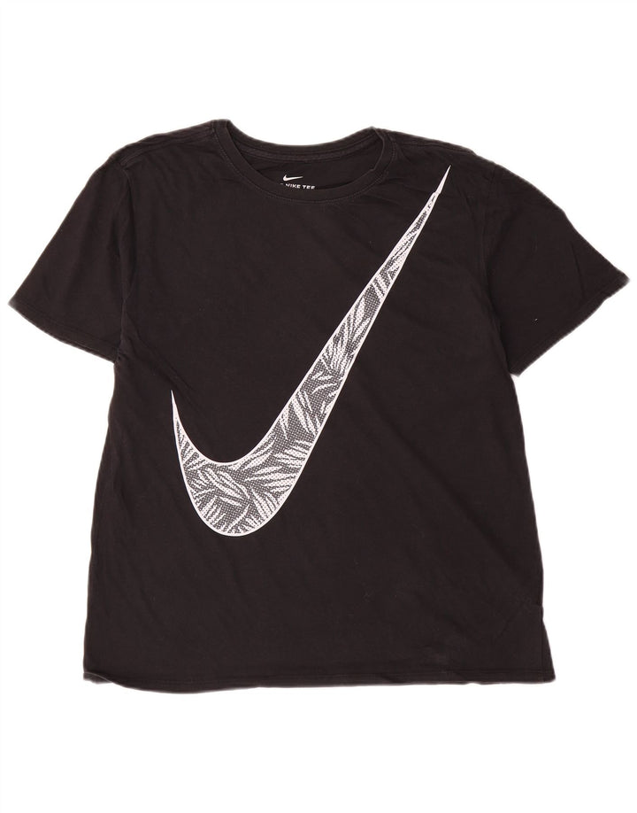Męski T-shirt Nike o sportowym kroju z grafiką, średni czarny, bawełniany