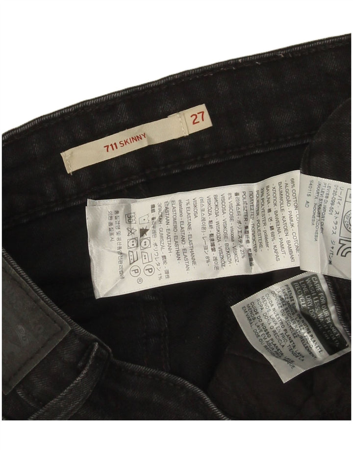 Damskie jeansy LEVI'S 711 Skinny W27 L27 Czarna bawełna