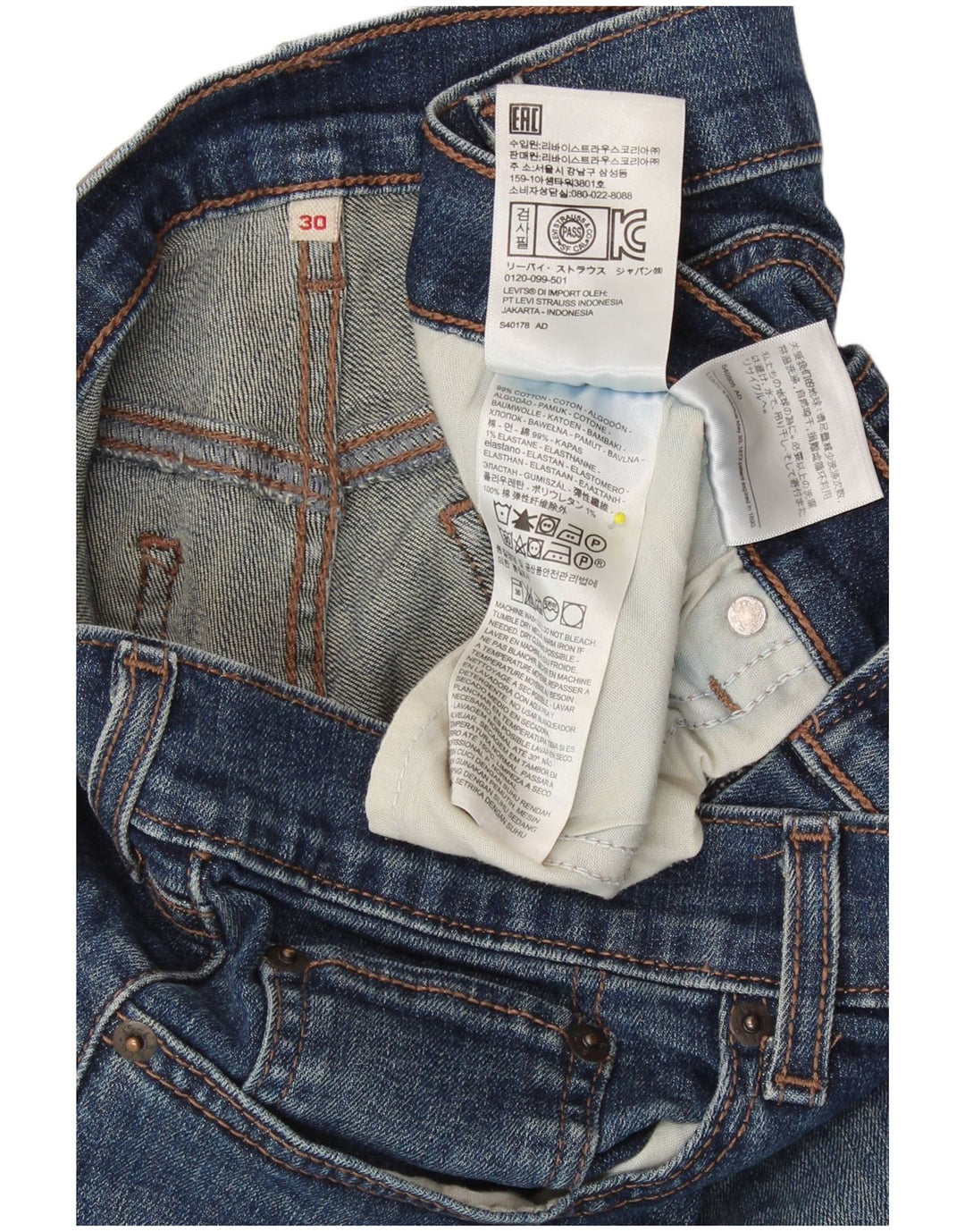 LEVI'S Womens Denim Shorts W30 Medium Blue Cotton