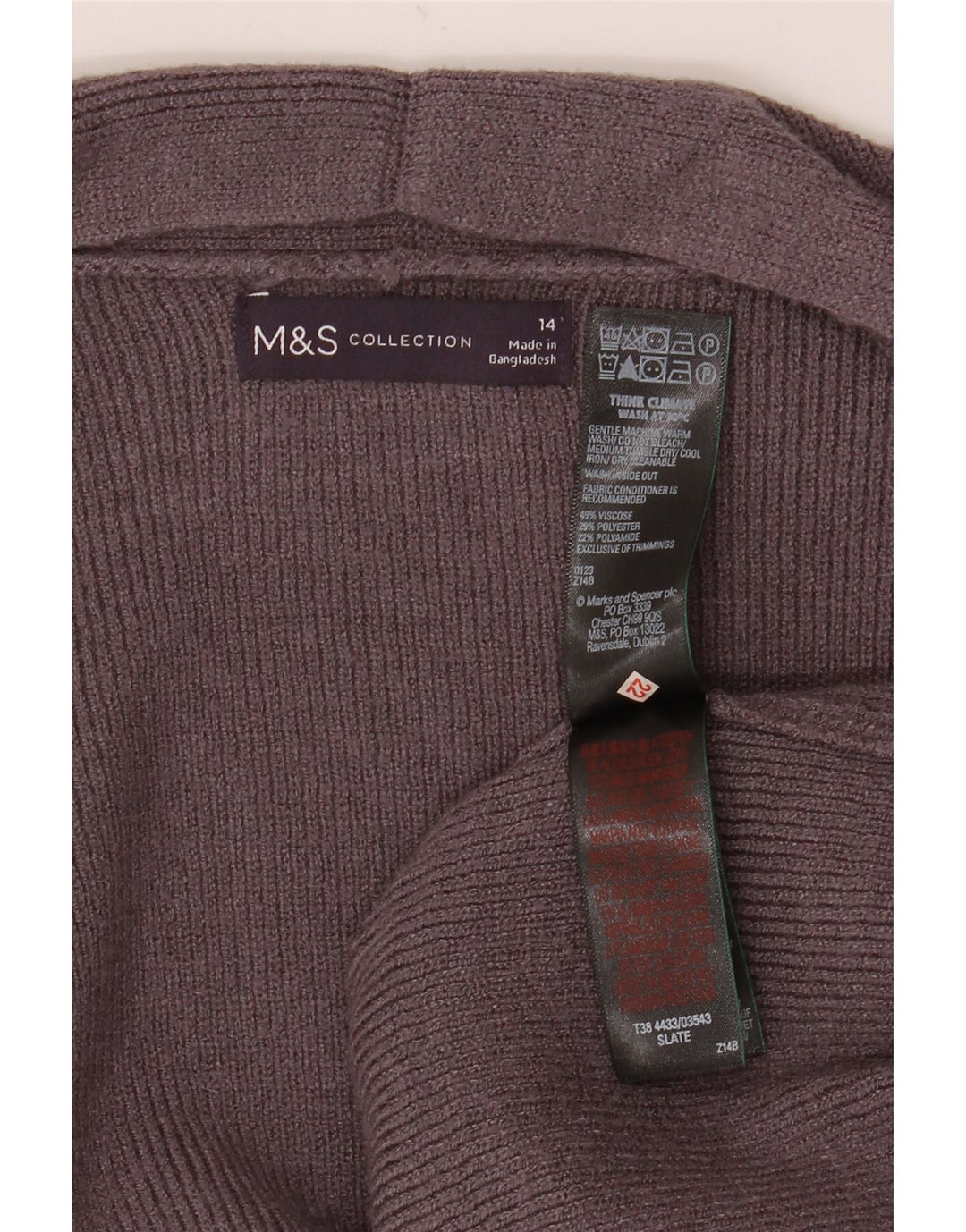 Marks & Spencer Damski długi sweter rozpinany UK 14, duży, szary