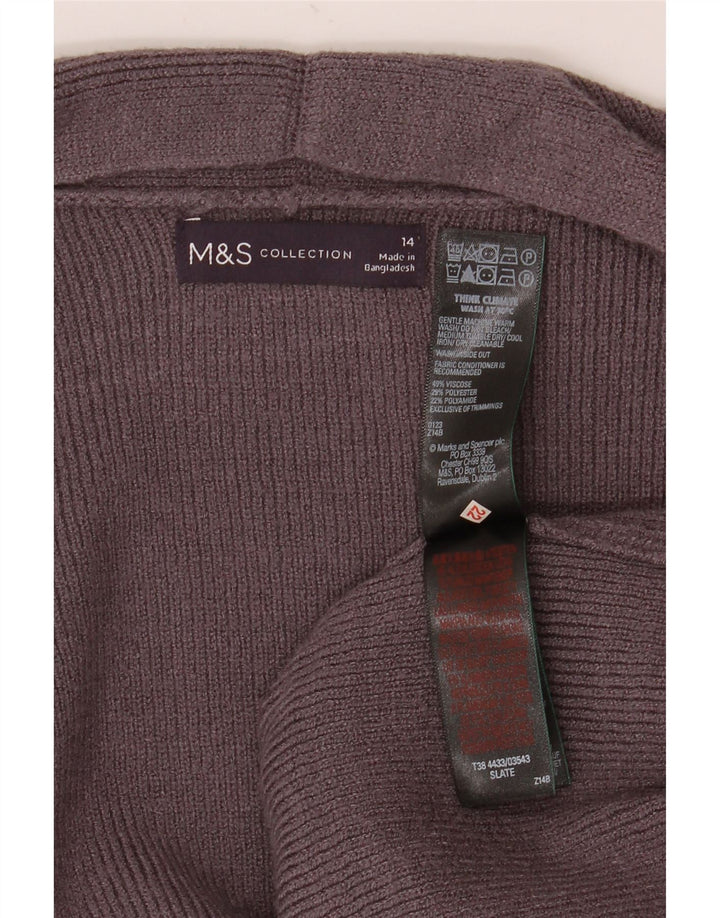 Marks & Spencer Damski długi sweter rozpinany UK 14, duży, szary