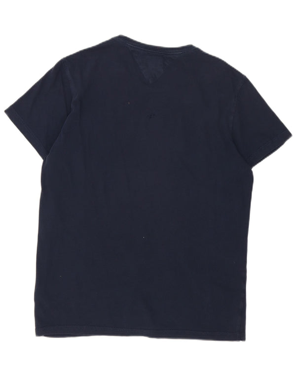 Męska koszulka z grafiką Tommy Hilfiger Top, średnia, granatowa bawełna
