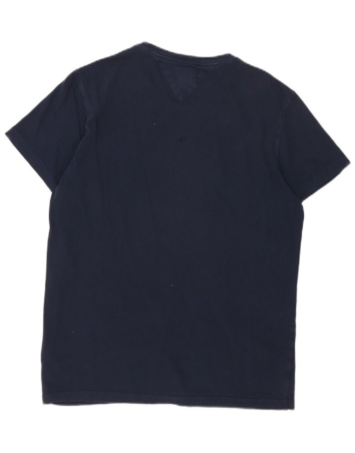 Męska koszulka z grafiką Tommy Hilfiger Top, średnia, granatowa bawełna