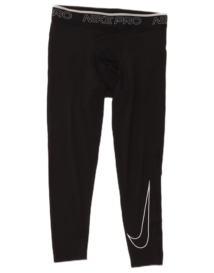 Męskie legginsy Nike Dri Fit Graphic Capri, średni czarny poliester