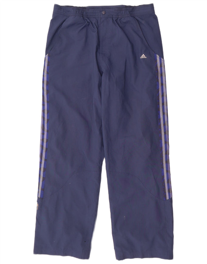 Męskie wodoodporne spodnie Adidas, duże, granatowe, z poliestru
