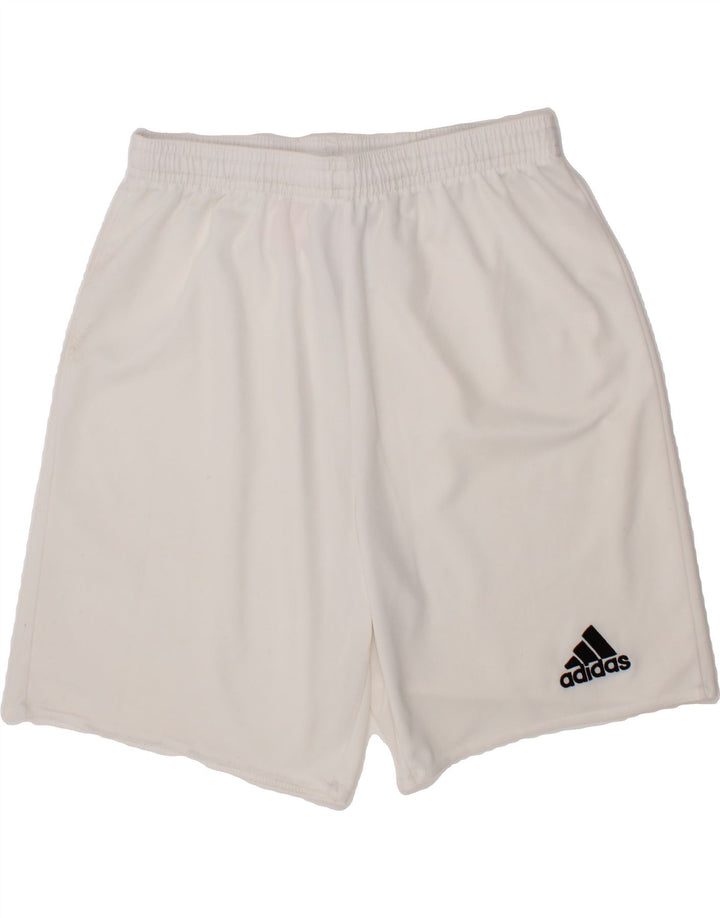 ADIDAS Boys Climalite Sport Shorts 13-14 Years White Polyester Vintage Adidas and Second-Hand Adidas from Messina Hembry 