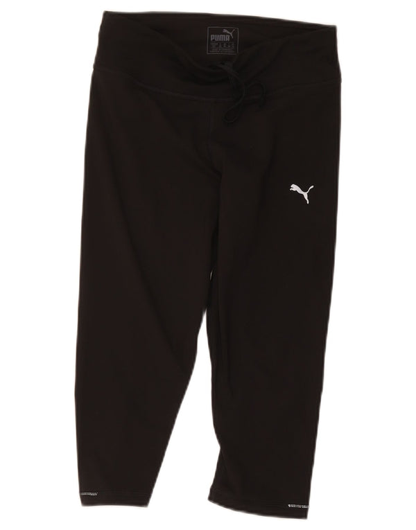 Damskie spodnie dresowe Puma Capri UK 10, małe, czarne, poliestrowe