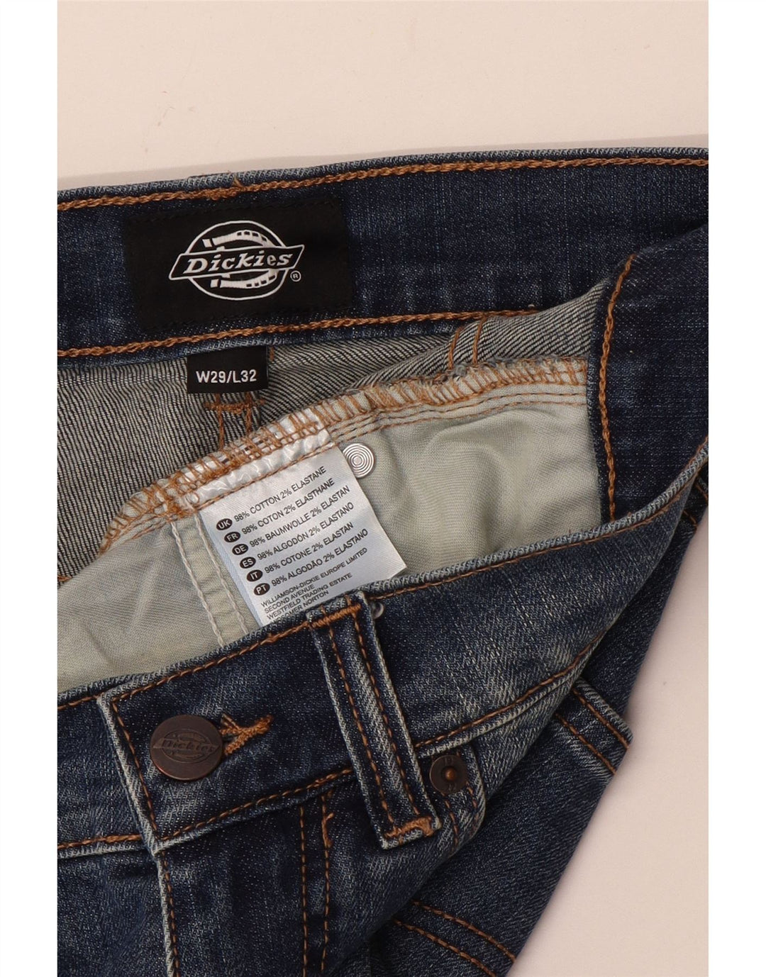 Męskie jeansy Dickies W29 L32 Niebieskie bawełniane