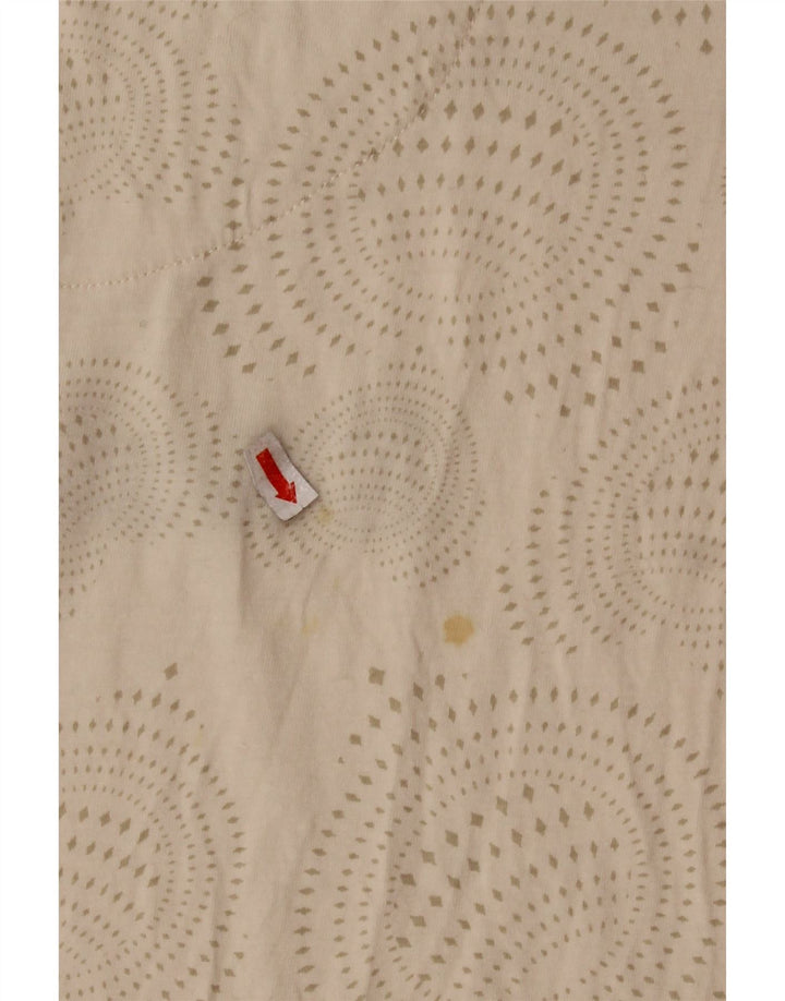 Damska koszulka z grafiką DESIGUAL Top UK 14, duża, beżowa, bawełniana w cętki