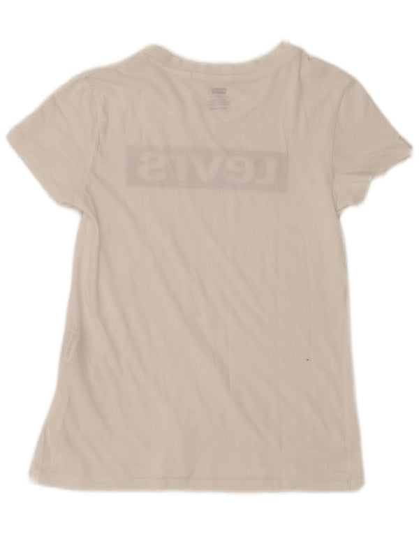 Levi's Womens Graphic T-Shirt Top UK 2 2XS White