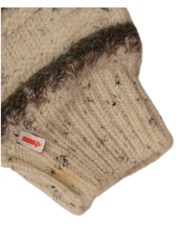 SERGIO TACCHINI Sweter damski z okrągłym dekoltem UK 16, duże beżowe paski