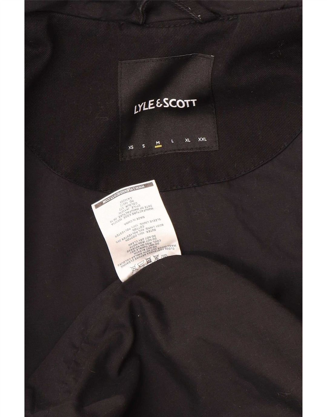 Męska kurtka bomber z kapturem Lyle & Scott UK 38, średnia czarna bawełna