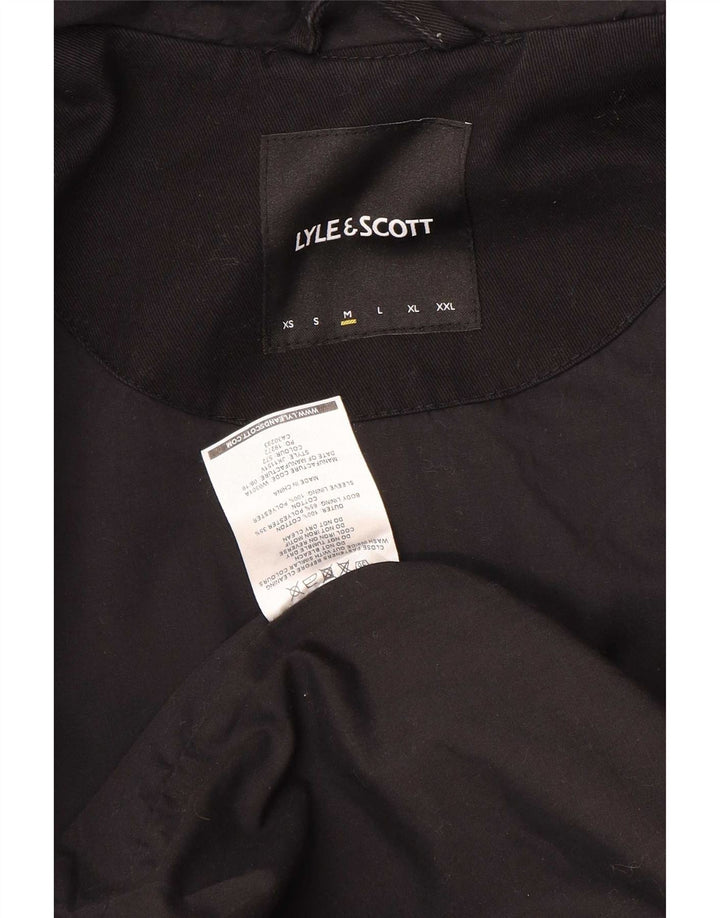 Męska kurtka bomber z kapturem Lyle & Scott UK 38, średnia czarna bawełna