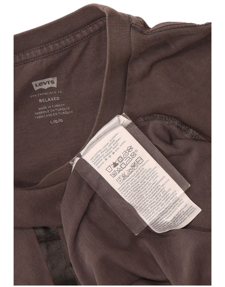 Męski T-shirt Levi's o swobodnym kroju z grafiką, duży, szary, bawełniany