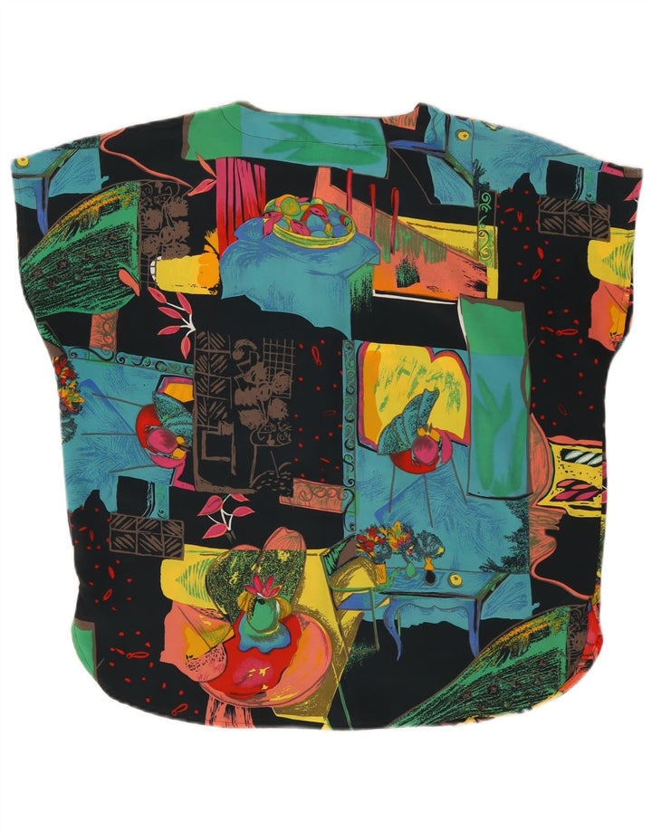 NOWOŚĆ Damska bluzka FAST w abstrakcyjny wzór EU 42, duży, czarny poliester