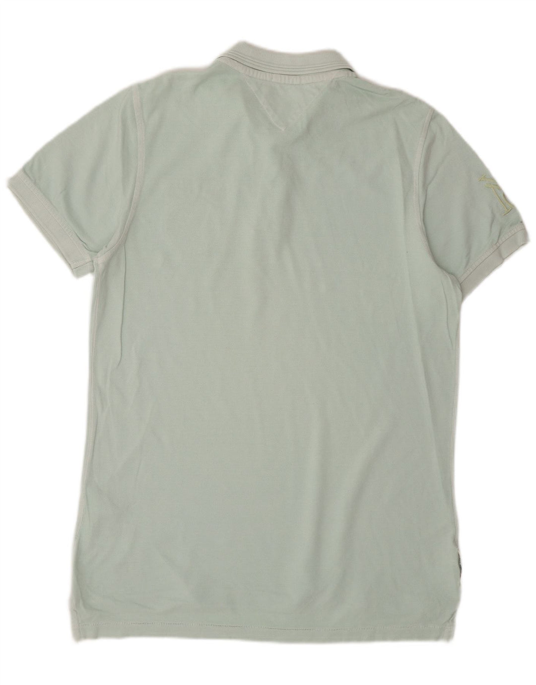 Męska koszulka polo z grafiką TOMMY HILFIGER, duża, niebieska, bawełniana