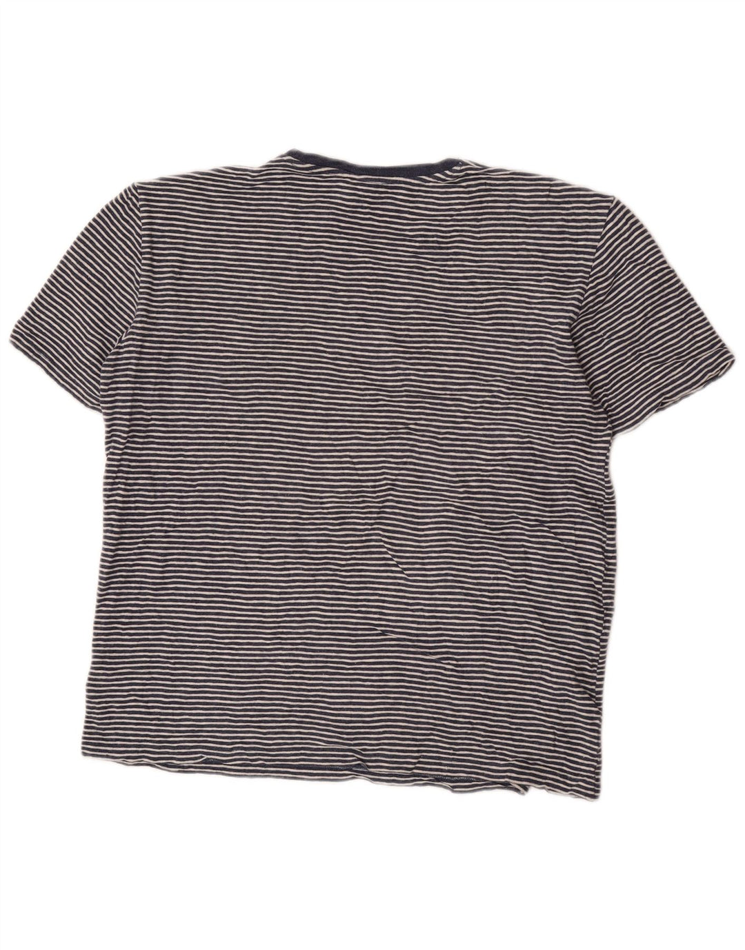 Cos Męski T-shirt Top z bawełny w średnie niebieskie paski