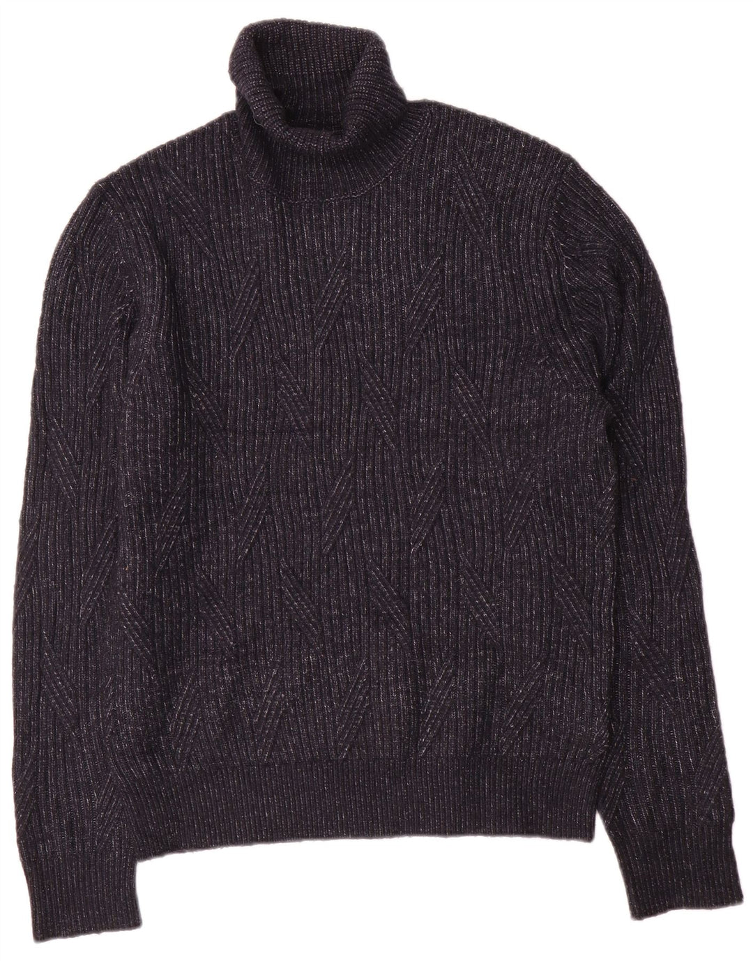 Marks & Spencer Męski sweter z golfem, duży, granatowy, wełniany