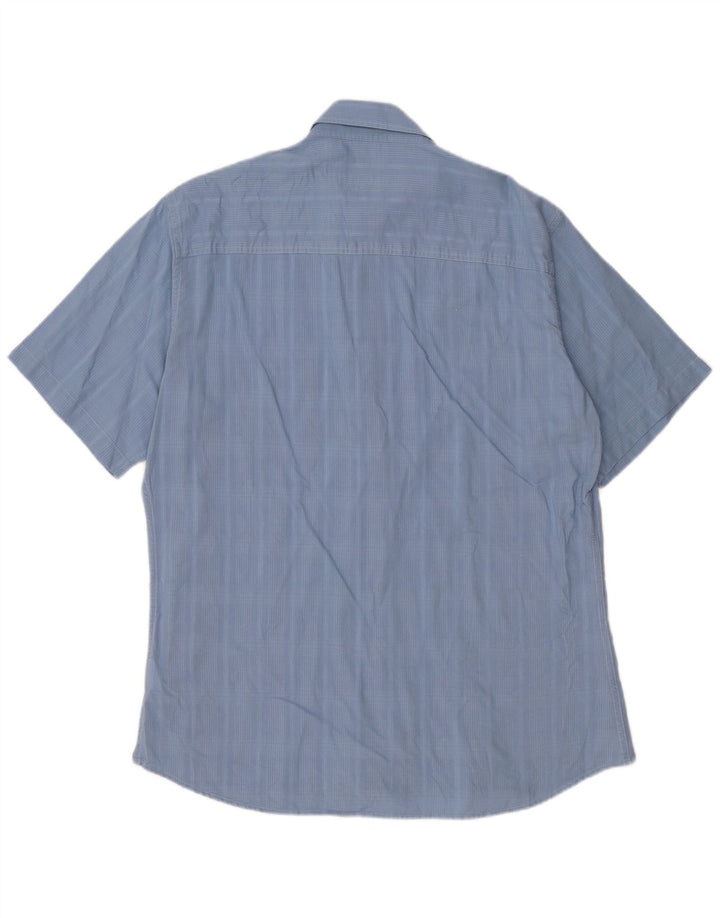 Marlboro Classics Męska koszula z krótkim rękawem XL w niebieską kratkę, bawełniana