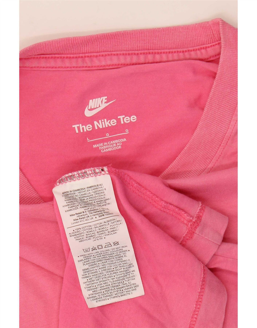 T-shirt męski Nike, duży, różowy, bawełniany