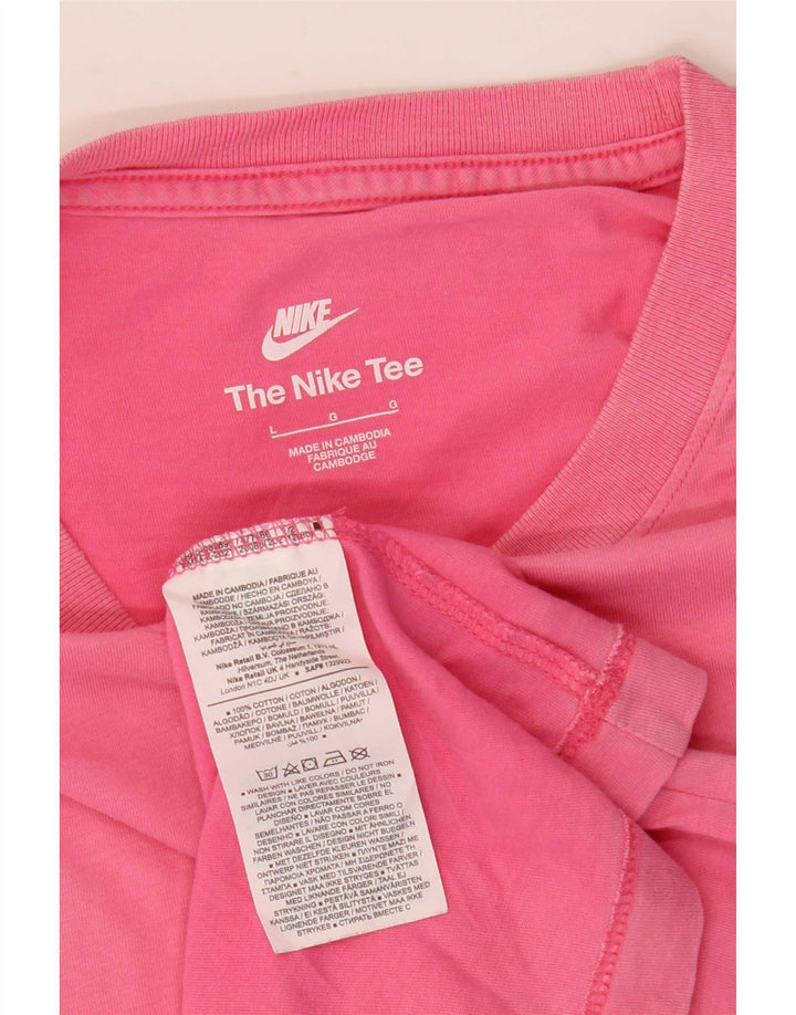 T-shirt męski Nike, duży, różowy, bawełniany
