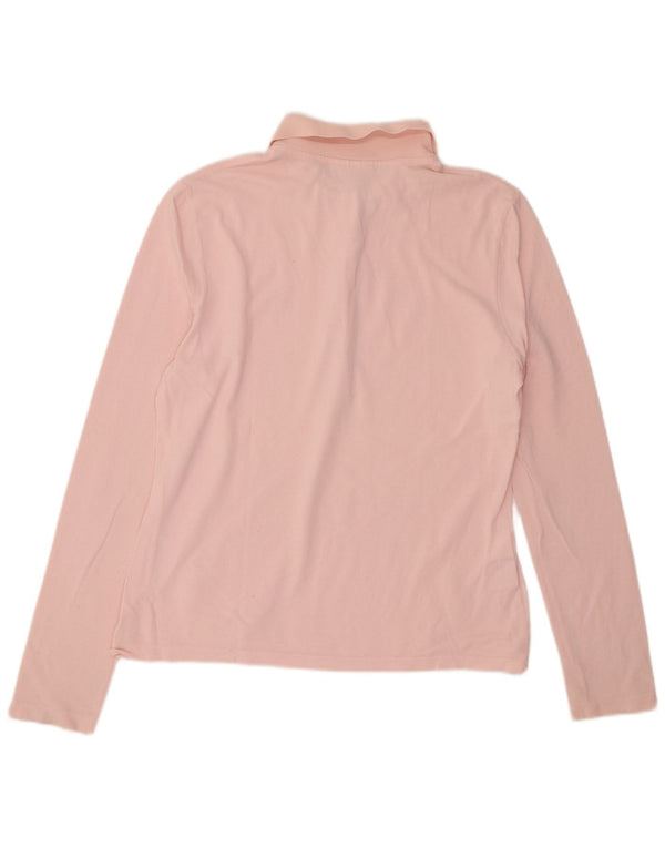 Damska koszulka polo LACOSTE Slim Fit z długim rękawem, rozmiar 44, duża, różowa bawełna