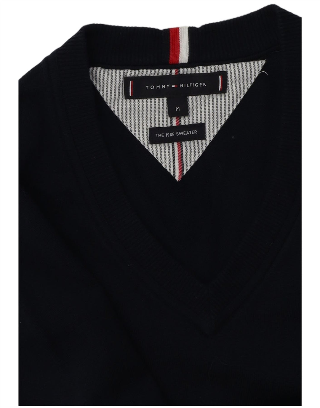 Męski sweter Tommy Hilfiger z dekoltem w kształcie litery V, średni granatowy