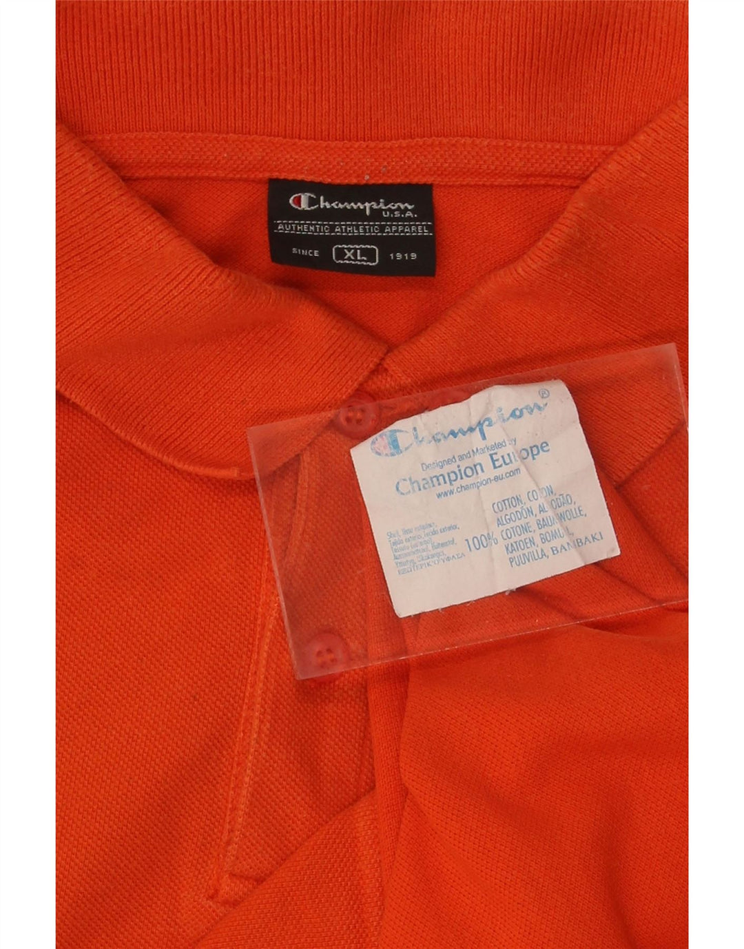 CHAMPION Mens Polo Shirt XL Orange Cotton Vintage Champion and Second-Hand Champion from Messina Hembry 