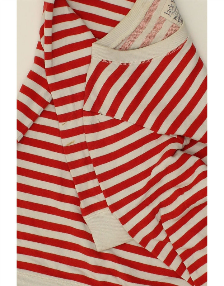 JACK WILLS Womens Sweatshirt Jumper UK 12 Medium  Red Striped Cotton Vintage Jack Wills and Second-Hand Jack Wills from Messina Hembry 