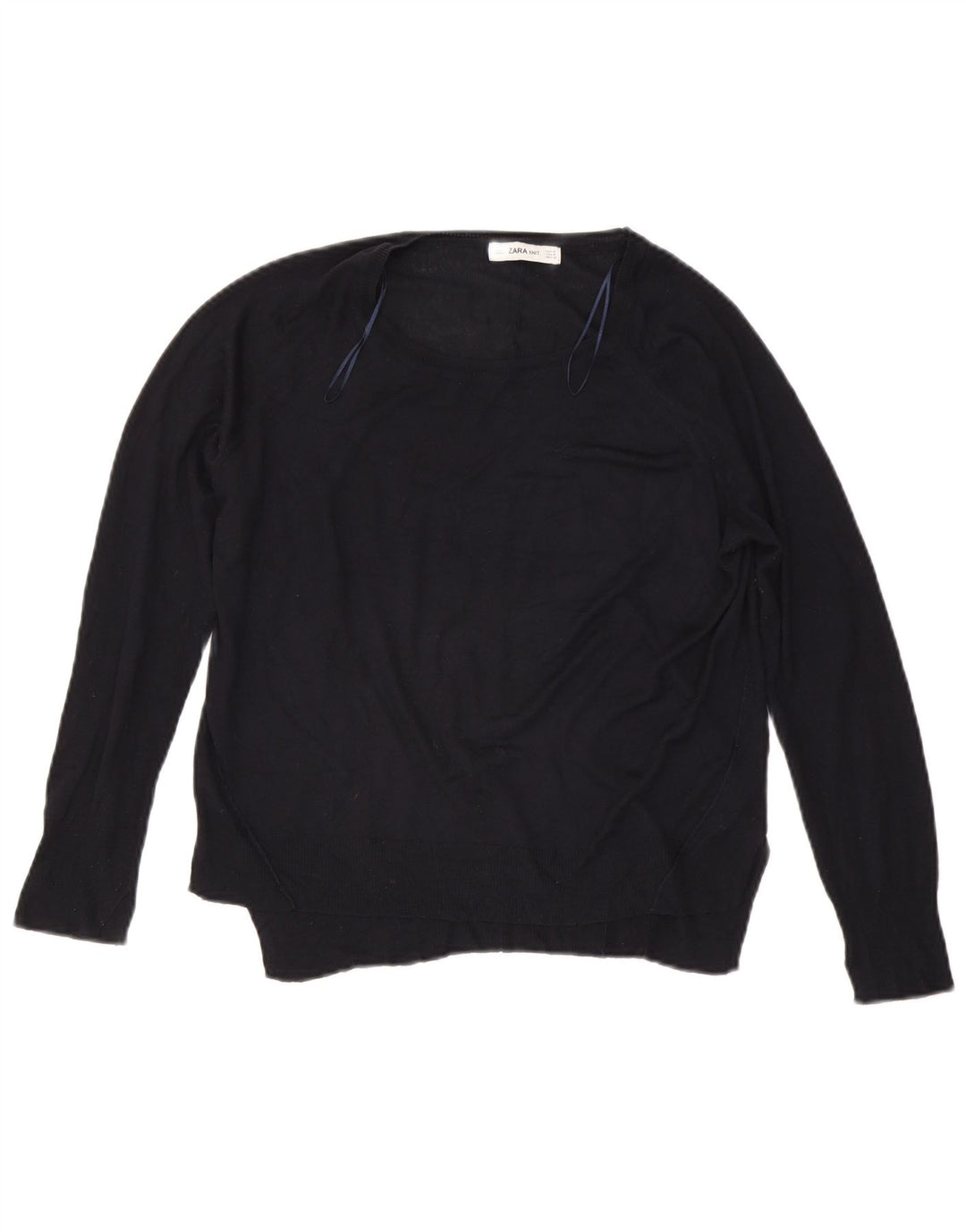 Sweter damski Zara z dekoltem w łódkę UK 14, średni granatowy