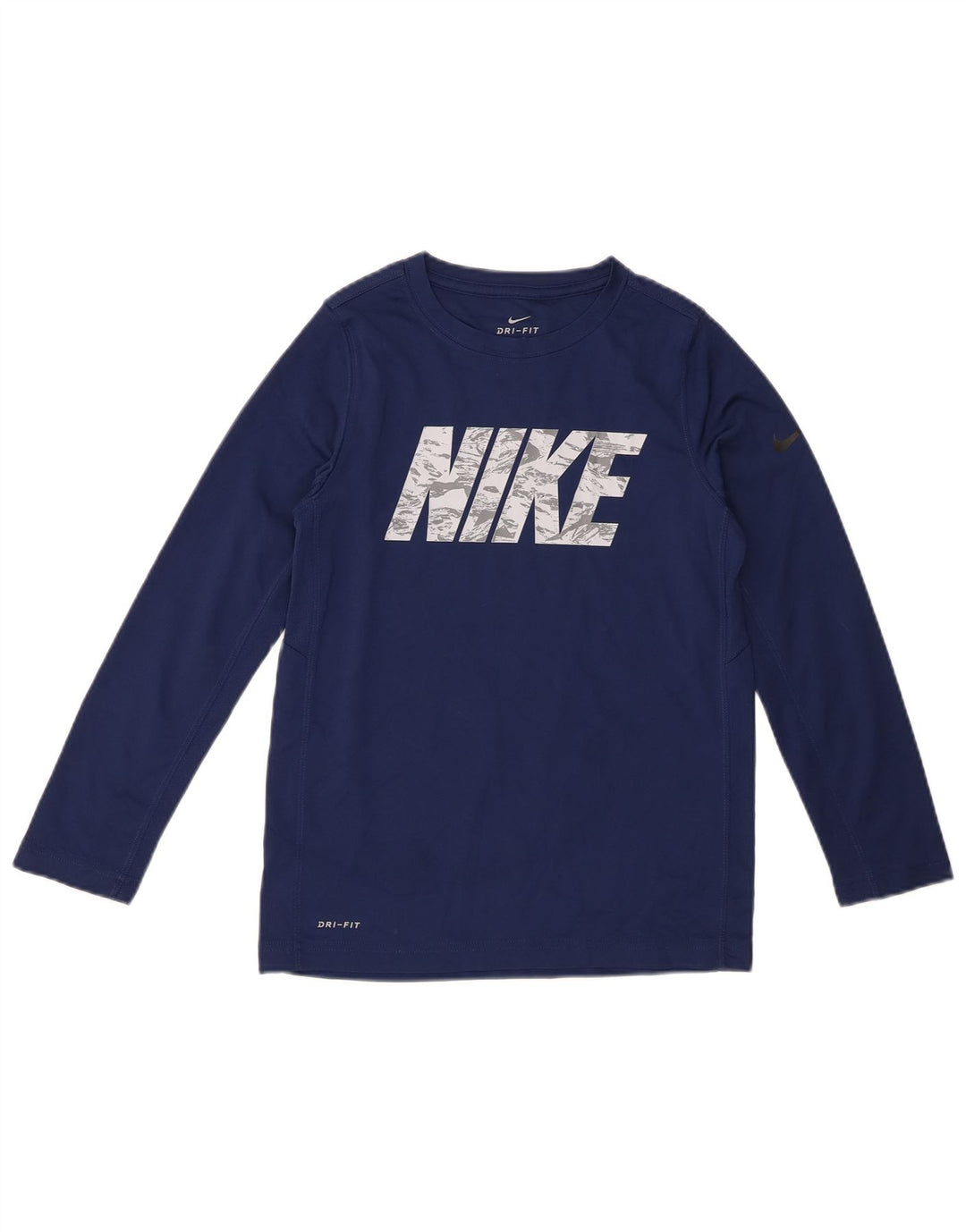 Chłopięca koszulka Nike Dri Fit Graphic z długim rękawem 10-11 lat, średni granat