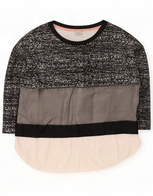 Marella damski top 3/4 z rękawem UK 18 XL, czarny, blok kolorów