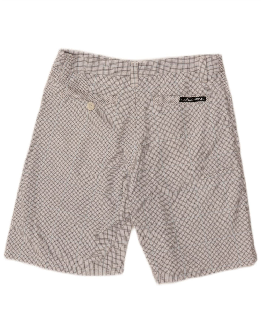 Męskie spodenki cargo Quiksilver W32, duże, białe, poliestrowe w kratę