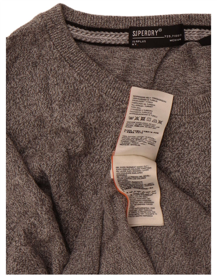 Męski T-shirt Superdry z grafiką, średnioszary, bawełniany w cętki