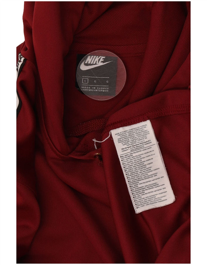Męski sweter z kapturem Nike z grafiką, duży, bordowy poliester