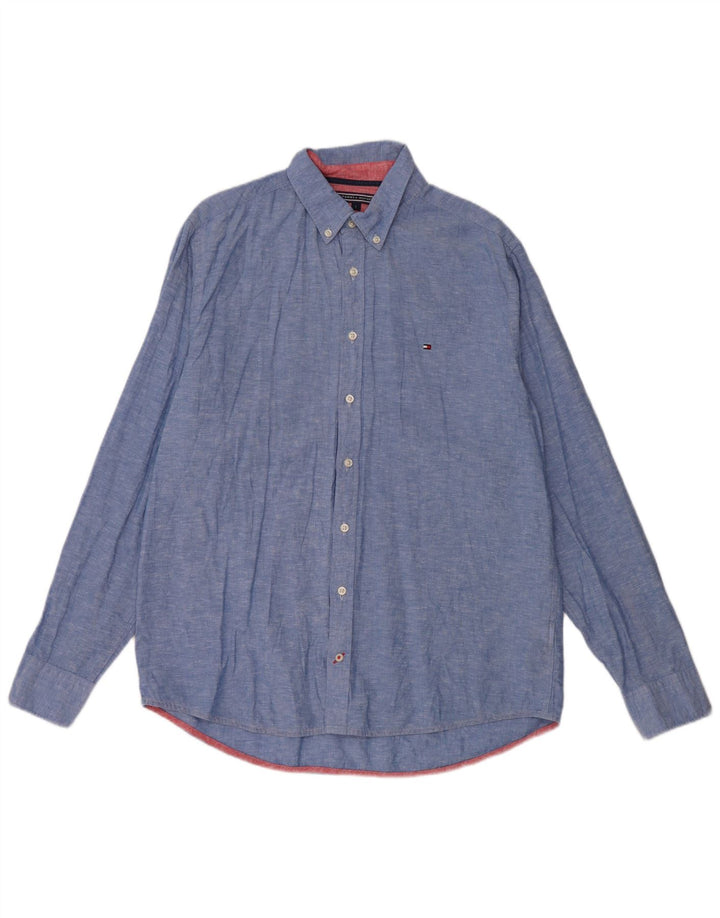 Koszula męska Tommy Hilfiger, duża, niebieska, bawełniana