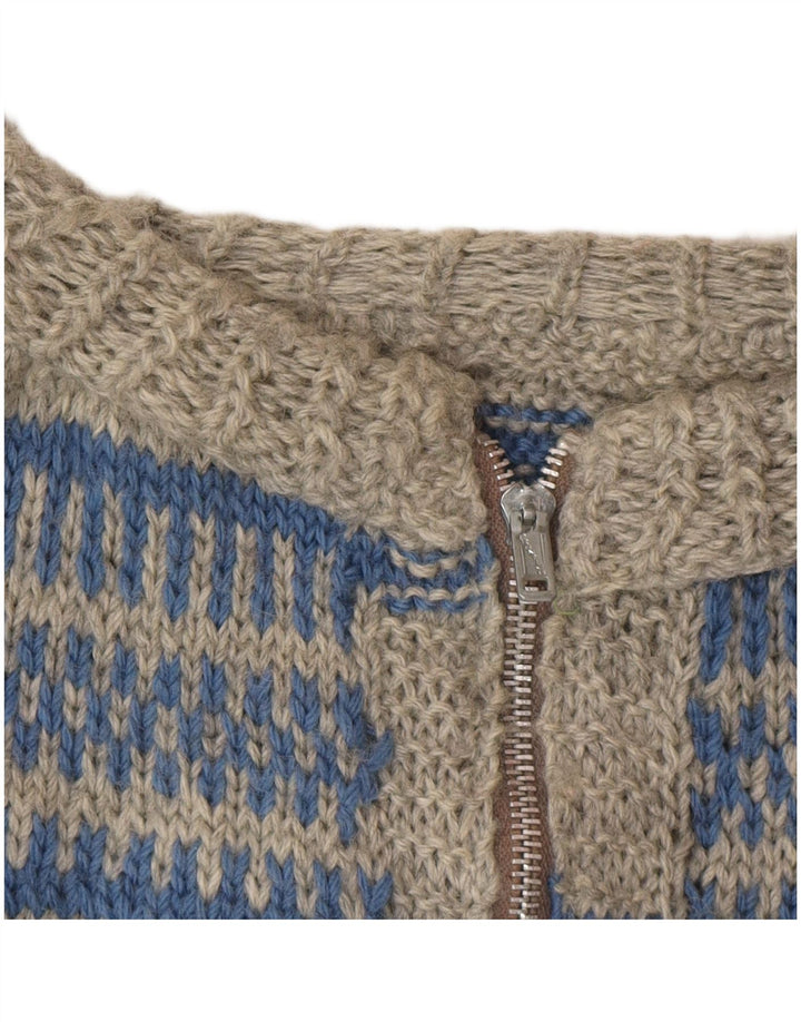 Vintage męski sweter rozpinany, duże szare paski